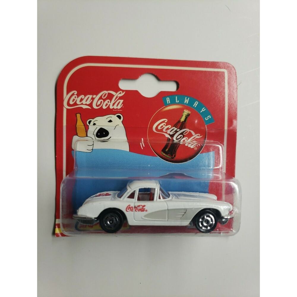 Vintage 1997 Coca Cola - Majorette White 1958 Corvette 1:58 NOS U127